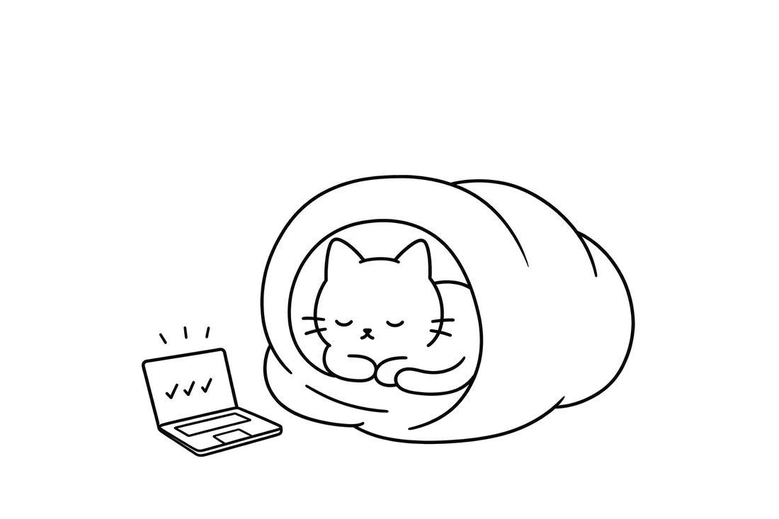 ふとんでAIのごろにゃんビジュアル